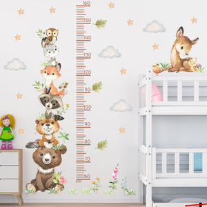 Removable cute woodland animal height chart wall decor sticker living room