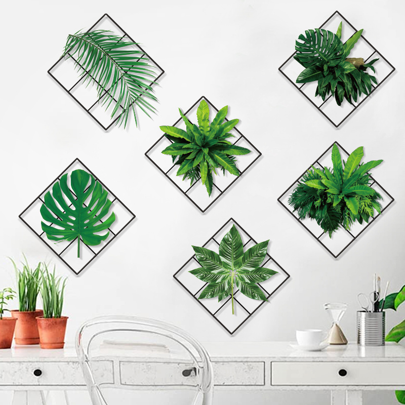 living room decoration 3d nordic plant wall painting sticker wallpaper