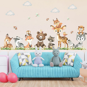 Baby room decorative woodland animal 3d cartoon characters wall stickers