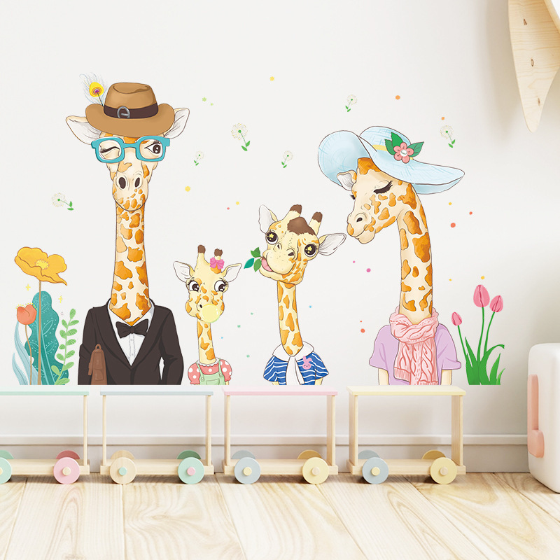 wholesale cheap 3d cute giraffe wall decal sticker kid