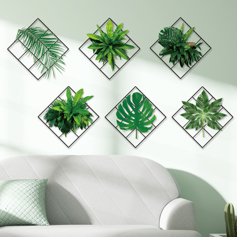 living room decoration 3d nordic plant wall painting sticker wallpaper