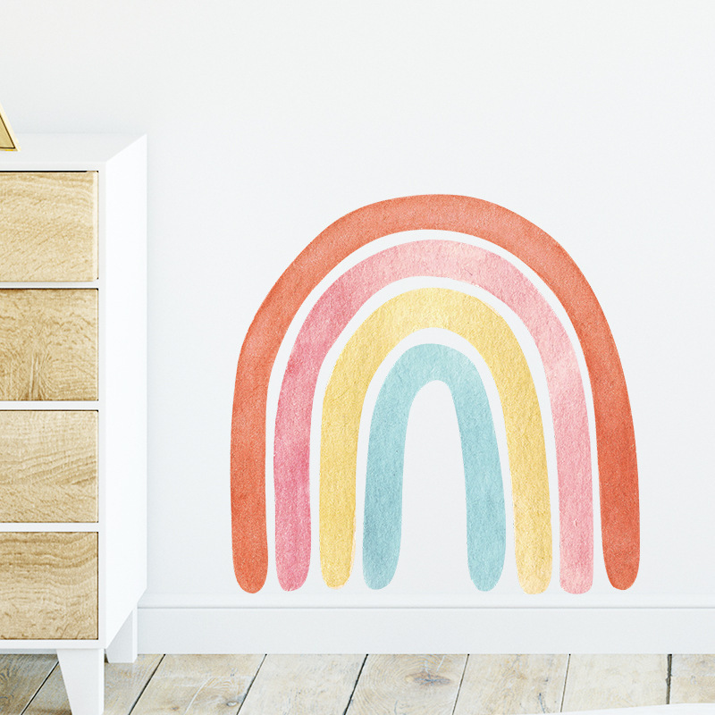 Home decor 3d vinyl pink arch trendy rainbow wall decal