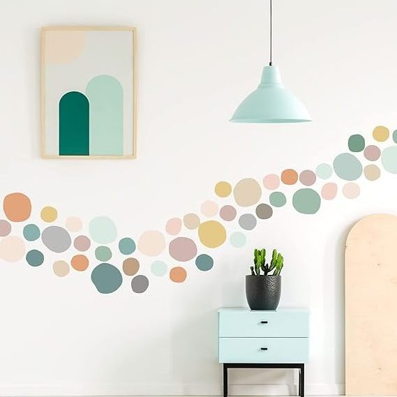 3d colorful dot poster sticker relocatable vinyl wall stickers