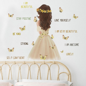 Adhesive inspiring quote word saying wall decals home decoration princess