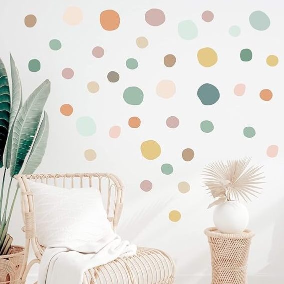 3d colorful dot poster sticker relocatable vinyl wall stickers