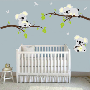 Cute panda on the wall cartoon nursery wall decals