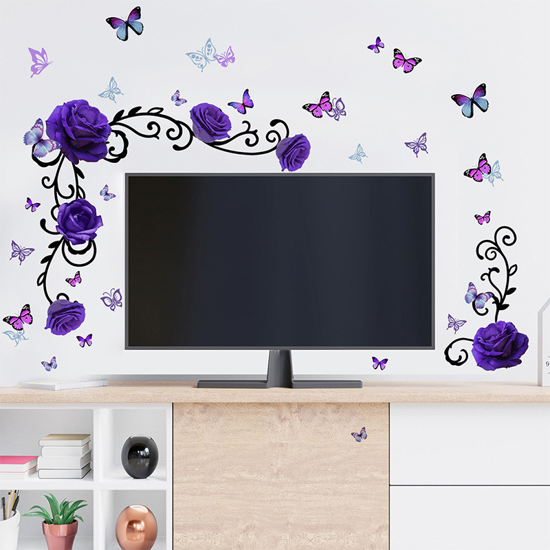 Creative removable decor 3d wall art paper stickers flower water proof wall stickers for living room