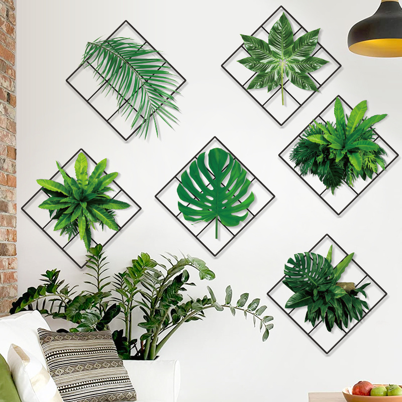 living room decoration 3d nordic plant wall painting sticker wallpaper