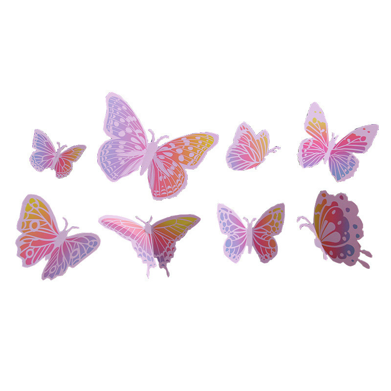 latest bedroom wedding party wall deco 3d glow in the dark butterfly stickers