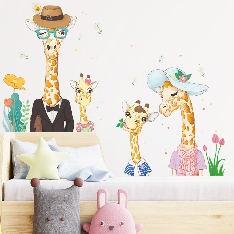 wholesale cheap 3d cute giraffe wall decal sticker kid