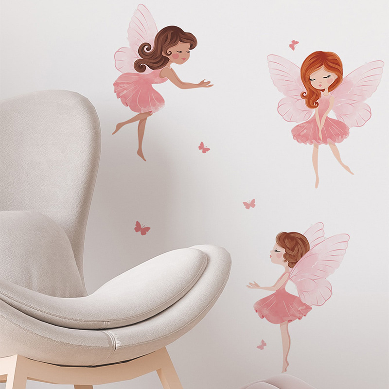 Baby girl room decoration 3d fairy wall collage stickers