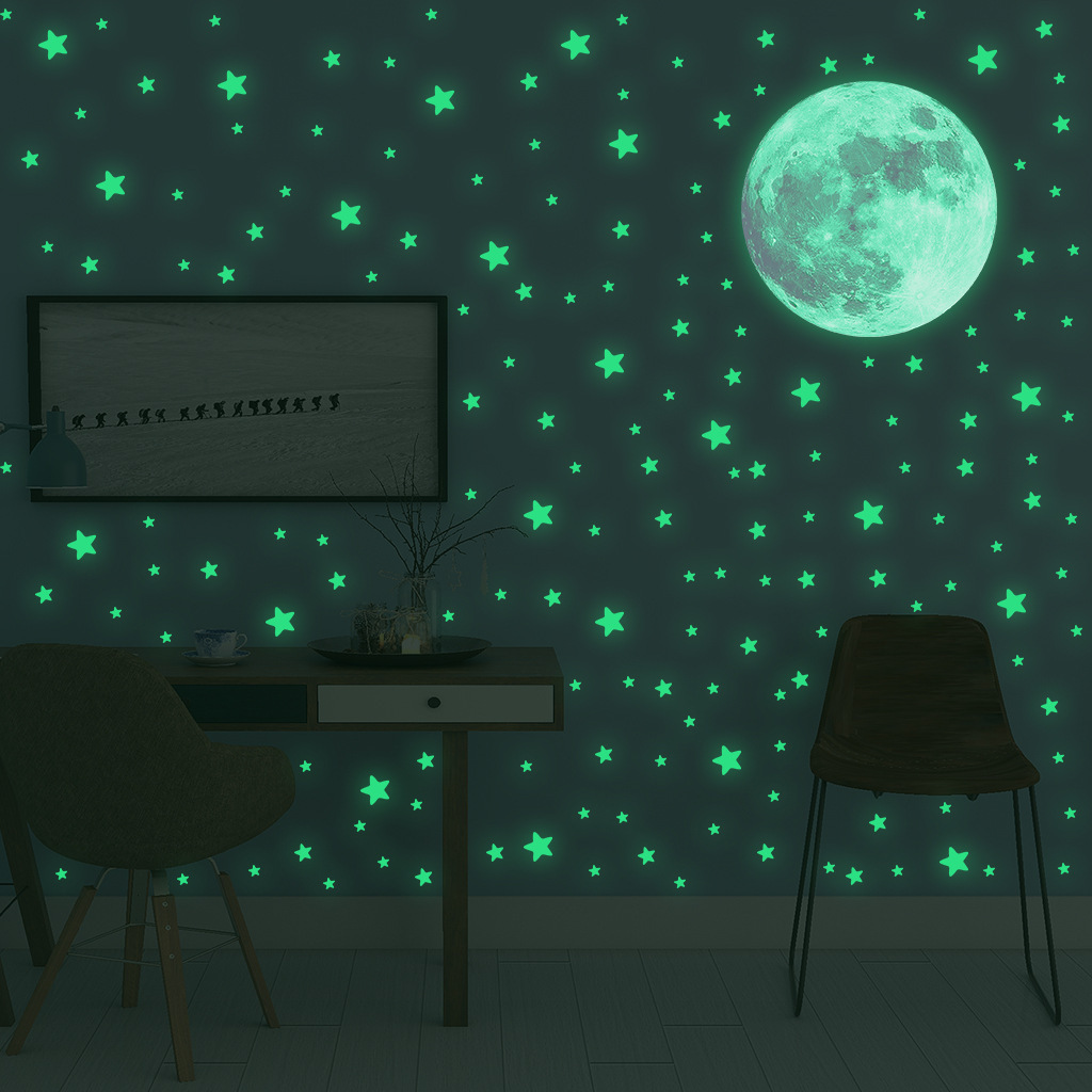 Home wall decor self adhesive 3d glow in dark star ceiling stickers