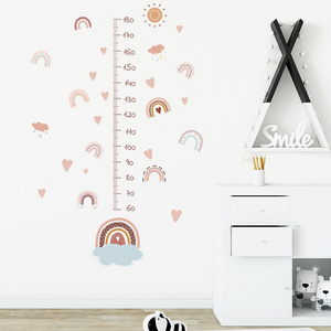 kids room decoration cute rainbow 3d height chart wall stickers wall decals