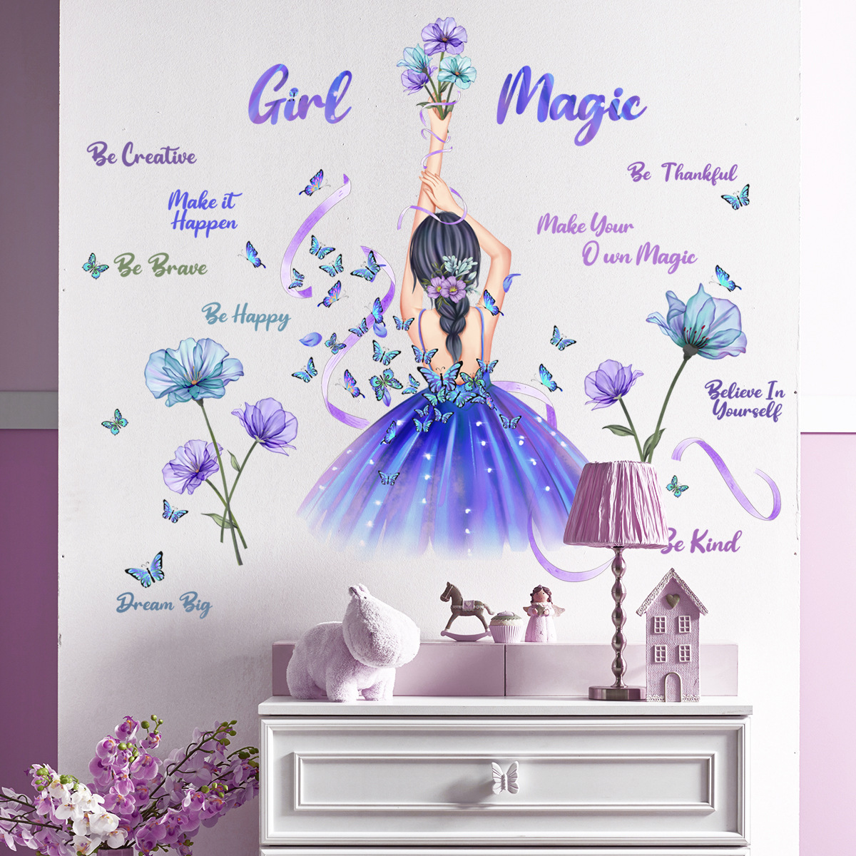 home decor inspirational quote wall sticker for girls bedroom