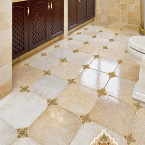 Removable 3d floor waterproof bathroom tile stickers