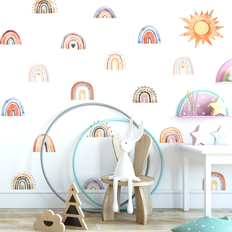 Home decor self adhesive wallpaper boho rainbow live room wall sticker