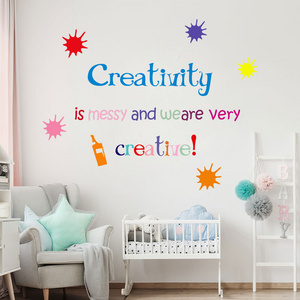 Self adhesive school colorful quotes wall stickers for classroom