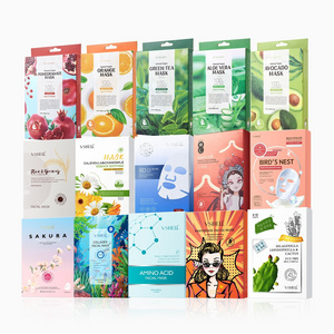 Hypoallergenic Cosmetic Facial Mask Pack of 10 Natural Hydrating Mask Sheet Korean Ingredient Beauty Skincare Paper Mask Patches