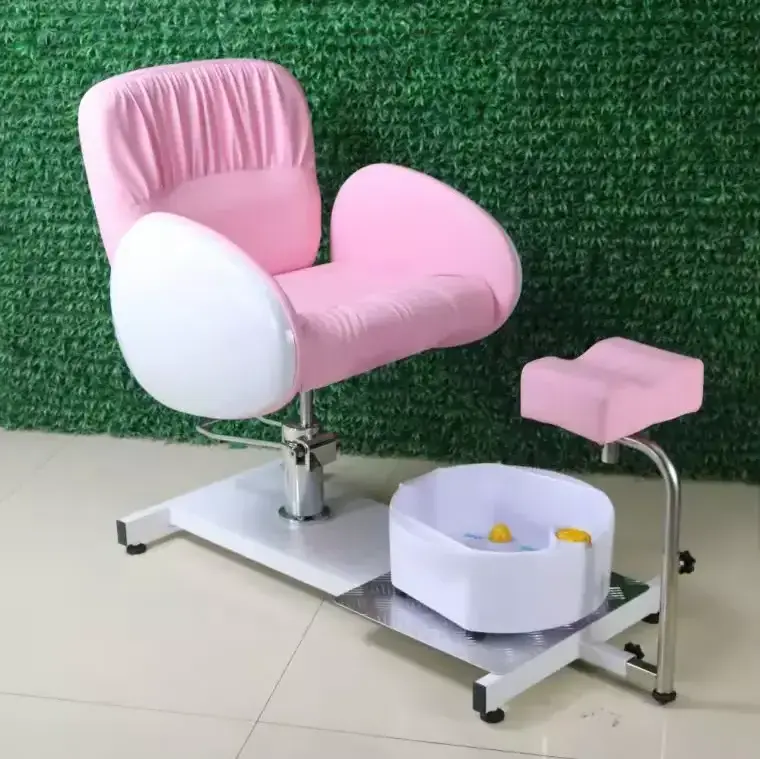 New Arrivals Pink Pedicure Chair W008 with Removable Foot Bath Tub for Hydraulic Pedicure Chair