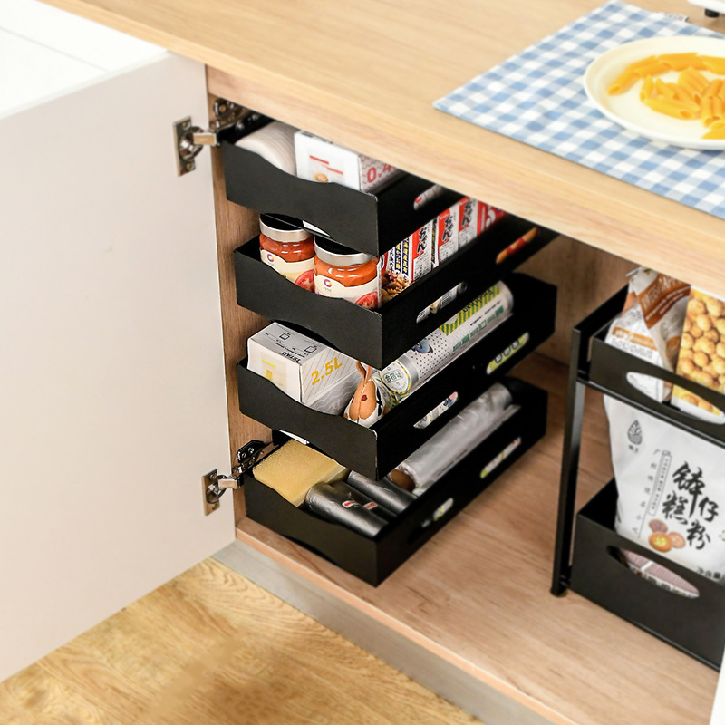 ODM/OEM Kitchen Under the Sink Storage Drawer Metal Sliding Cabinet Organizer