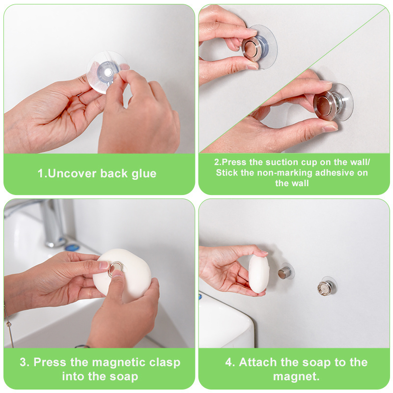 Hot Product Hanging Soap Holder Self Adhesive Wall Mounted Stainless Steel Magnetic Soap Holder