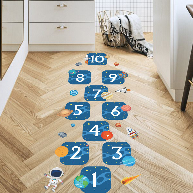 New design wholesale waterproof wearable kids bedroom home decor self adhesive game pvc floor sticker wall paper decals