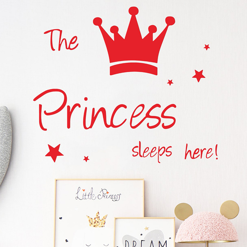 High quality girl room princess sleep here wall art stickers waterproof wall stickers for home decor