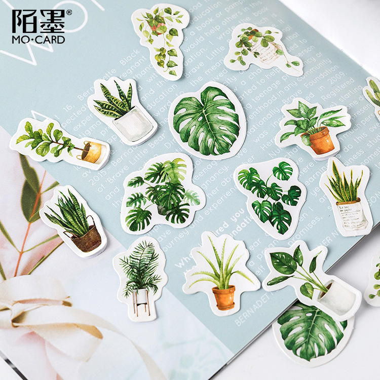 45Pcs/pack phone and laptop scrapbooking stickers Stationery plant stickers