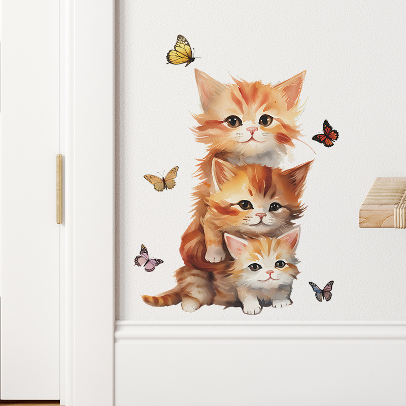 High quality cats wall stickers decoration waterproof 3d self-adhesive home decor for bedroom