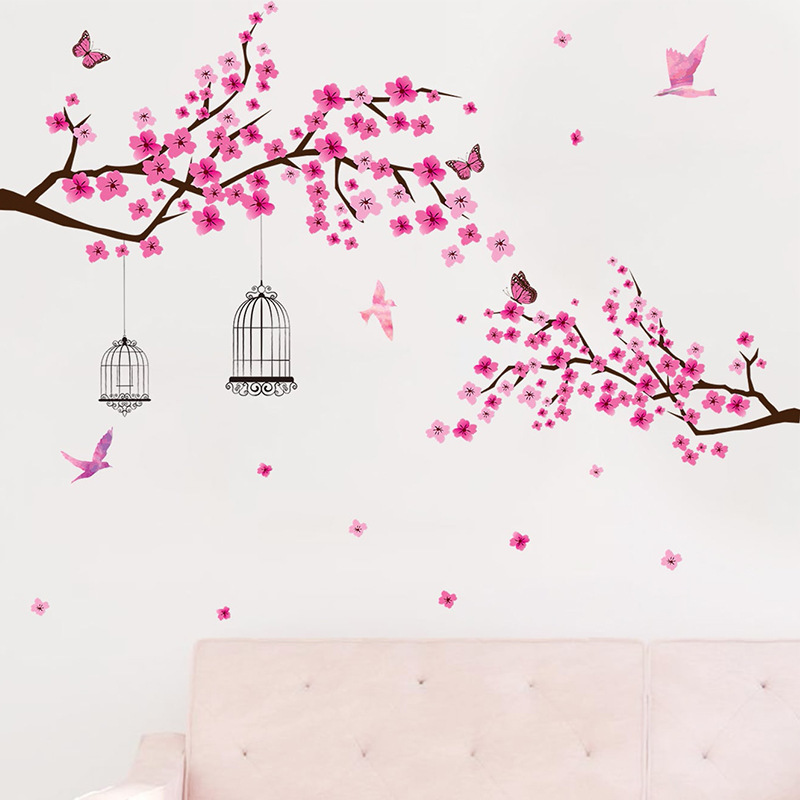 High quality tree birds and butterfly decorations 3d large decoration wall decal room wall stickers for home decor