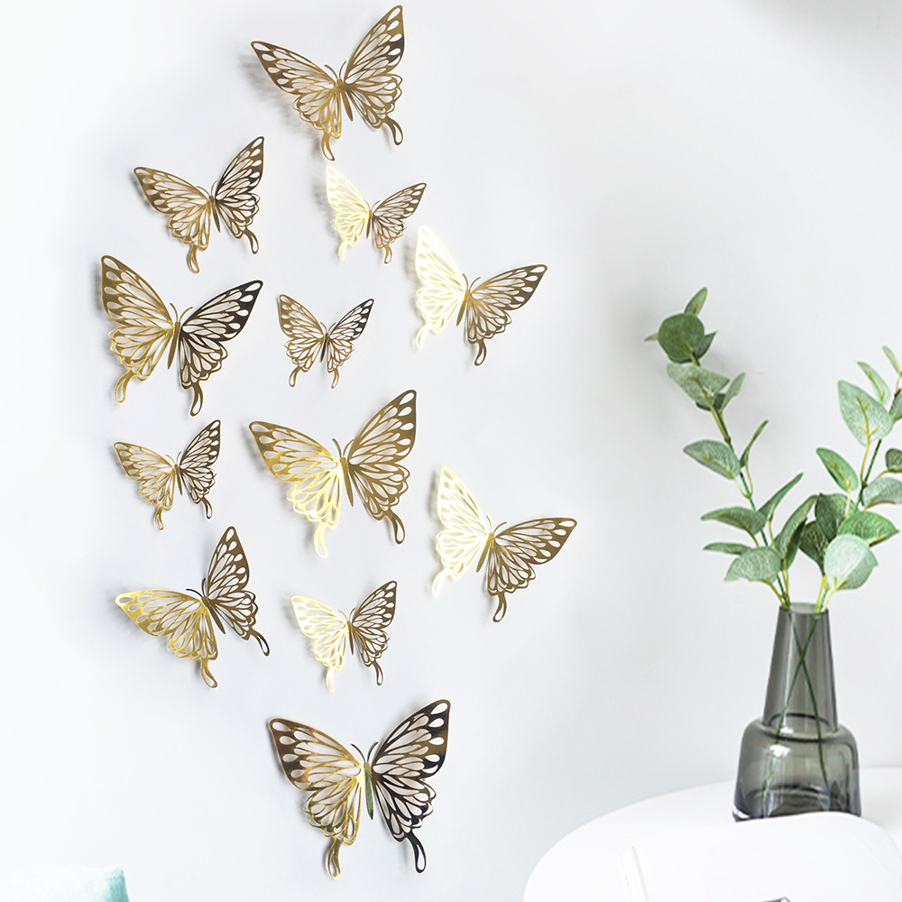 Kids nice room decor for bedroom home wall sticker decoration 3d butterfly sticker