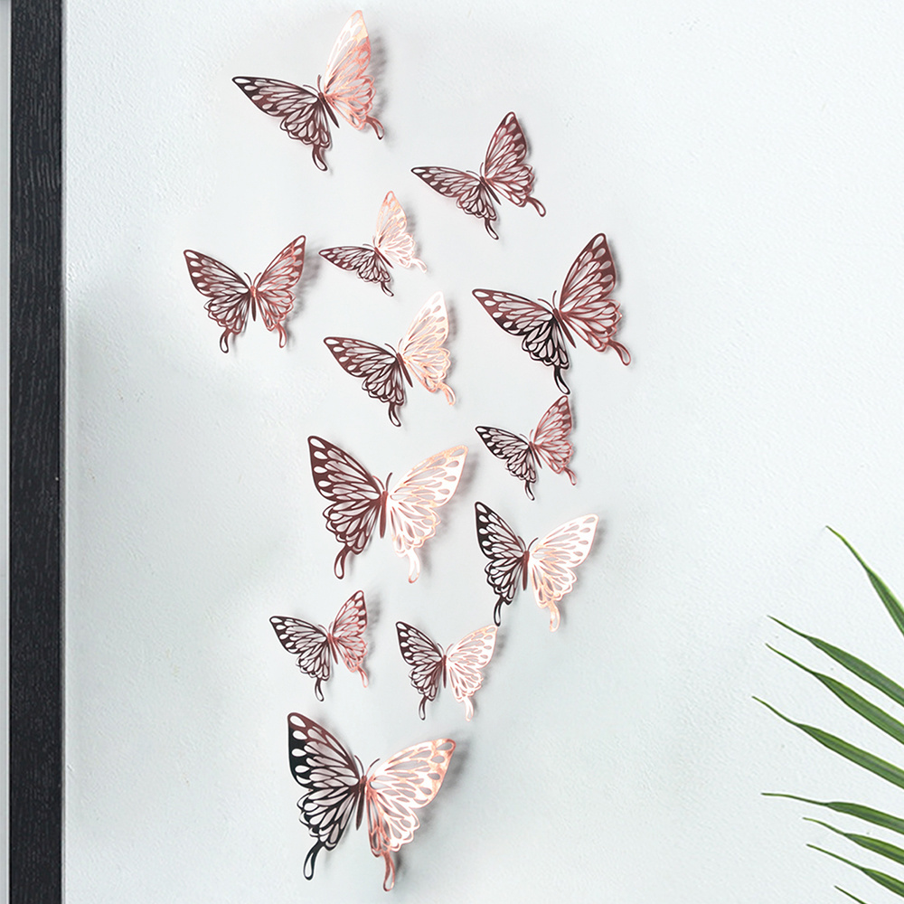 Kids nice room decor for bedroom home wall sticker decoration 3d butterfly sticker