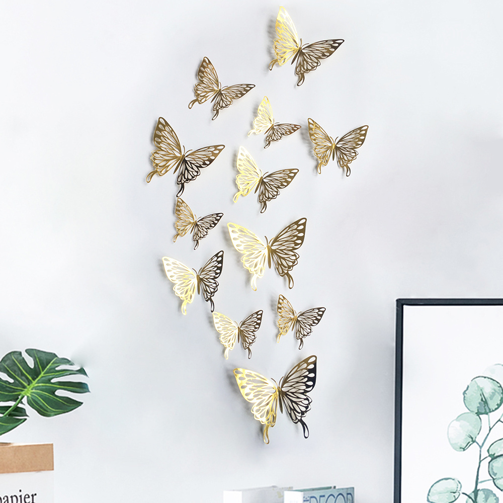 Kids nice room decor for bedroom home wall sticker decoration 3d butterfly sticker