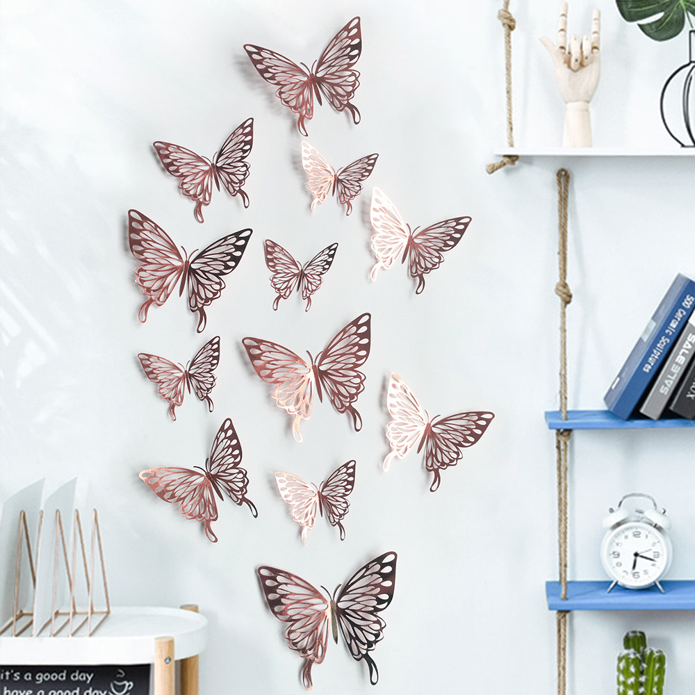 Kids nice room decor for bedroom home wall sticker decoration 3d butterfly sticker