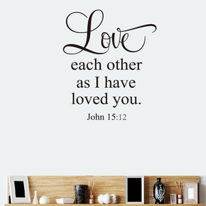 Decorative self adhesive eco-friendly vinyl bible verse 3d wall sticker faith quotes paper decals