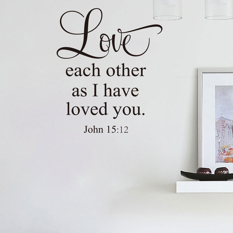 Decorative self adhesive eco-friendly vinyl bible verse 3d wall sticker faith quotes paper decals