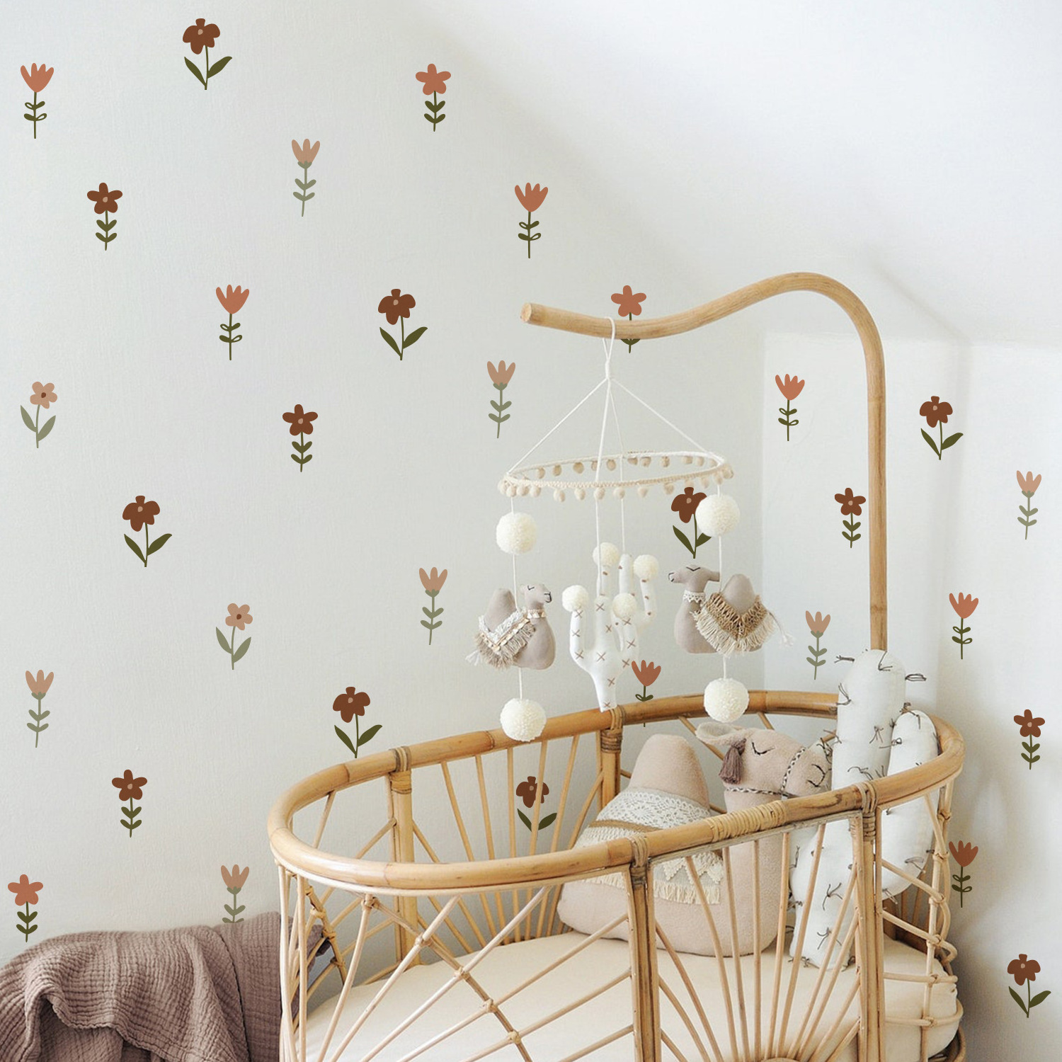 Removable kids Baby room DIY floral  Boho wall stickers for bed