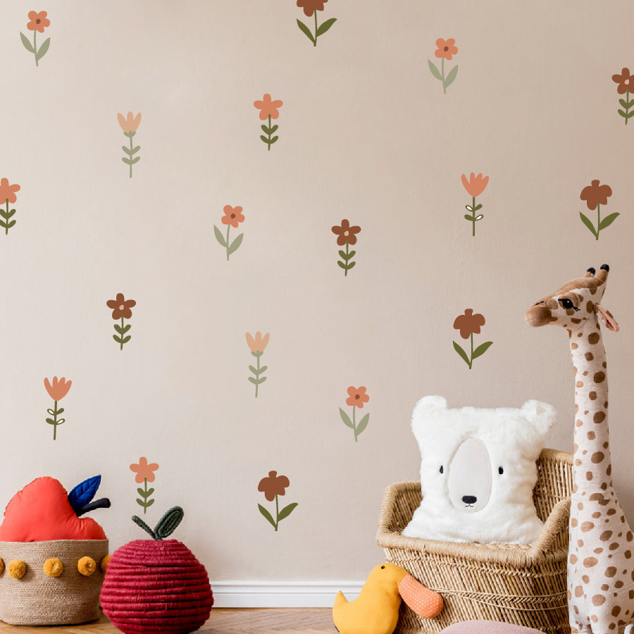 Removable kids Baby room DIY floral  Boho wall stickers for bed