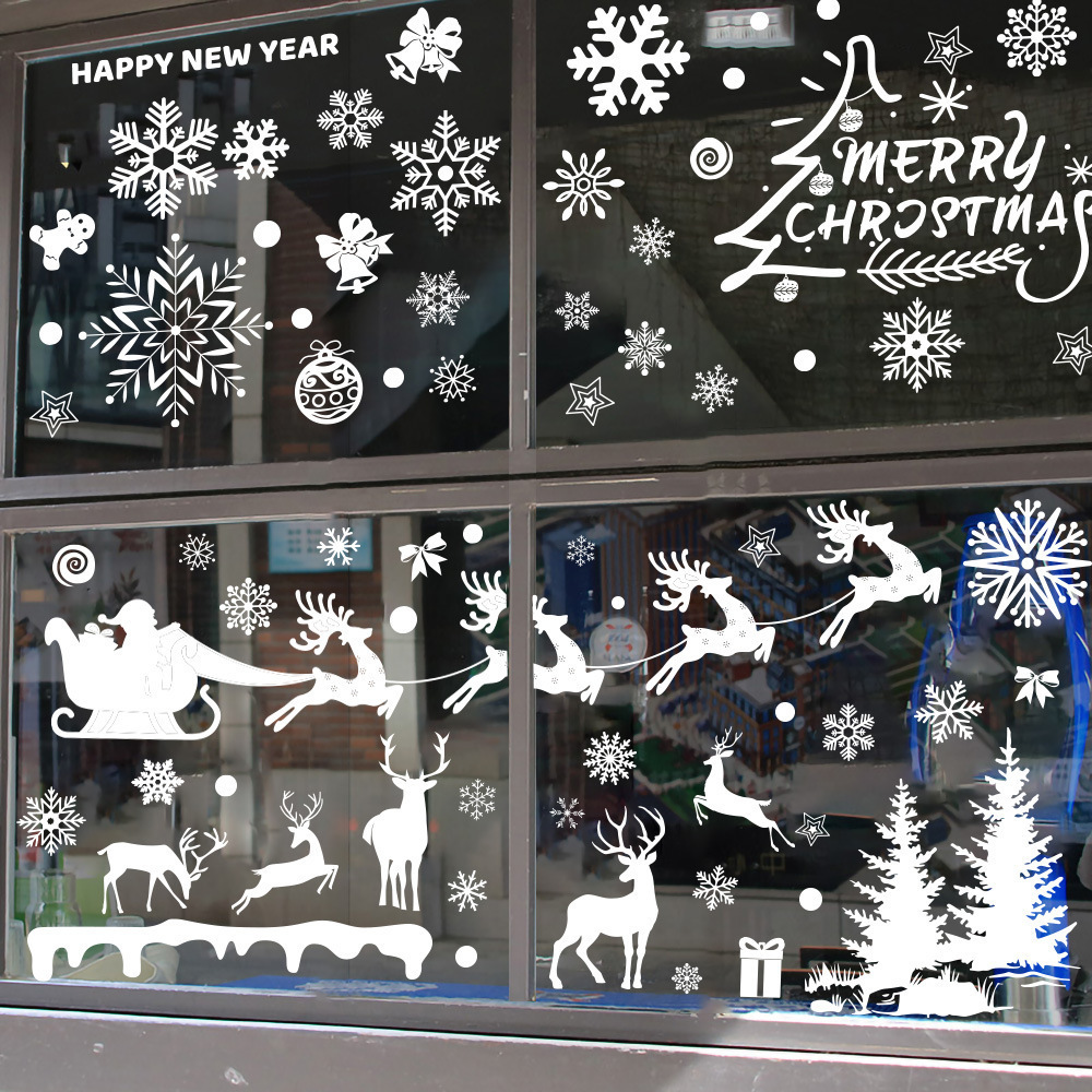 Removable snowflake electrostatic glass sticker Christmas static cling window sticker for party wall decoration