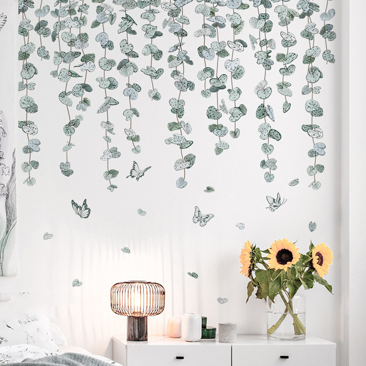 Factory price decorative plant vine flower wallpaper sticker 3d wall paper