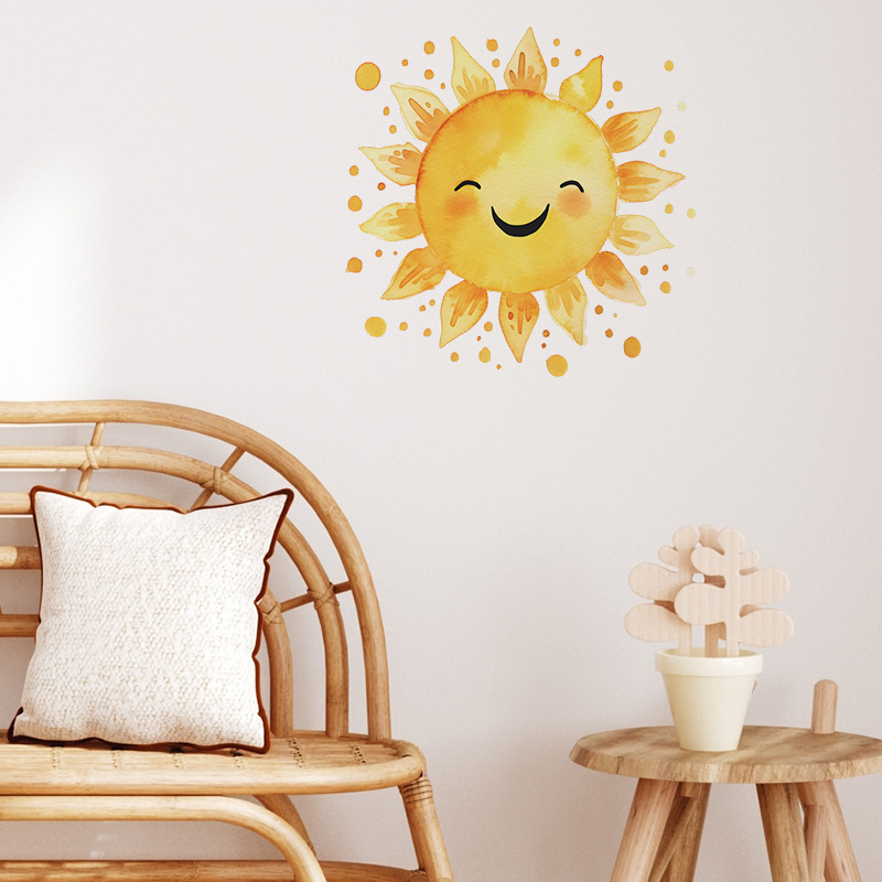 Creative sun wall art stickers water proof decoration for home decor in living room