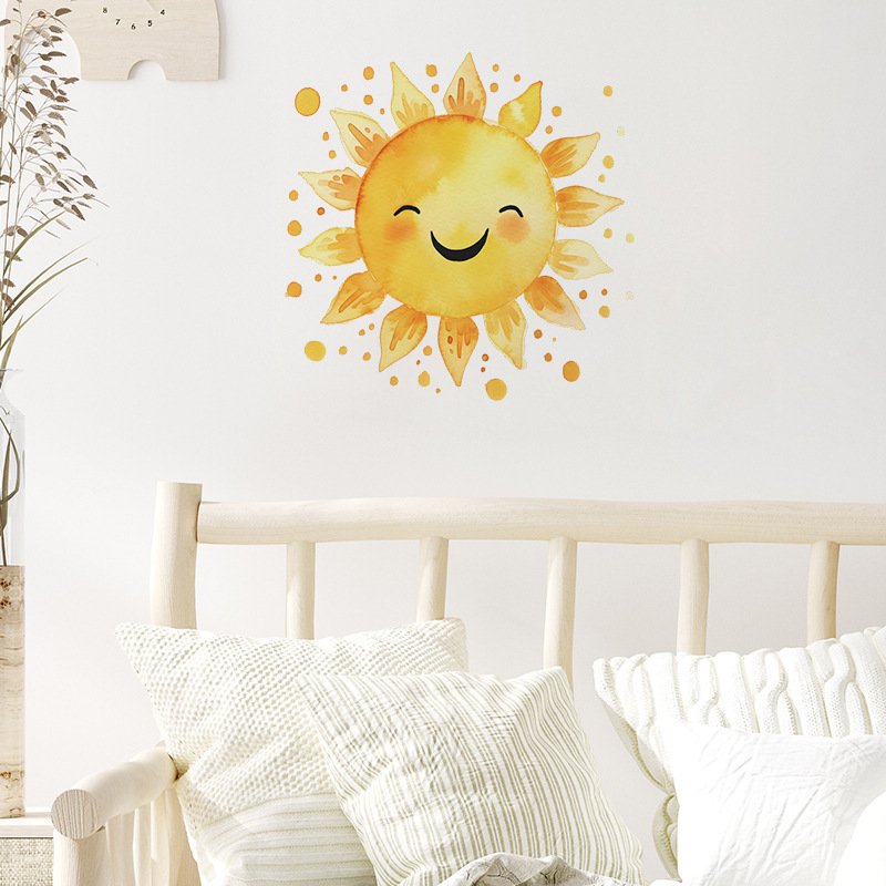 Creative sun wall art stickers water proof decoration for home decor in living room