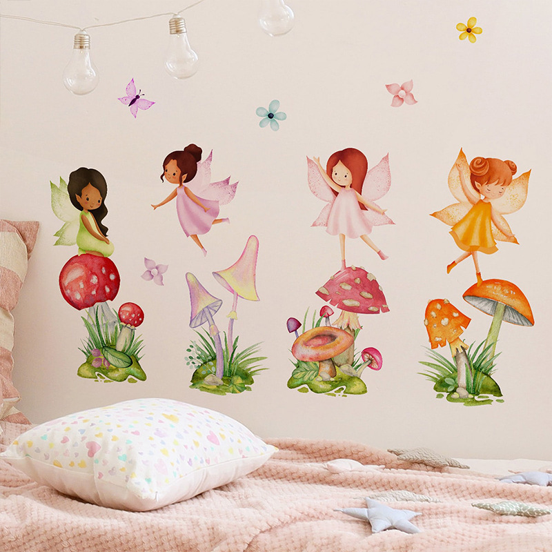 High Quality Fairy Princess Wall Stickers For Kids Waterproof PVC Die Cut Stickers For Home Decor