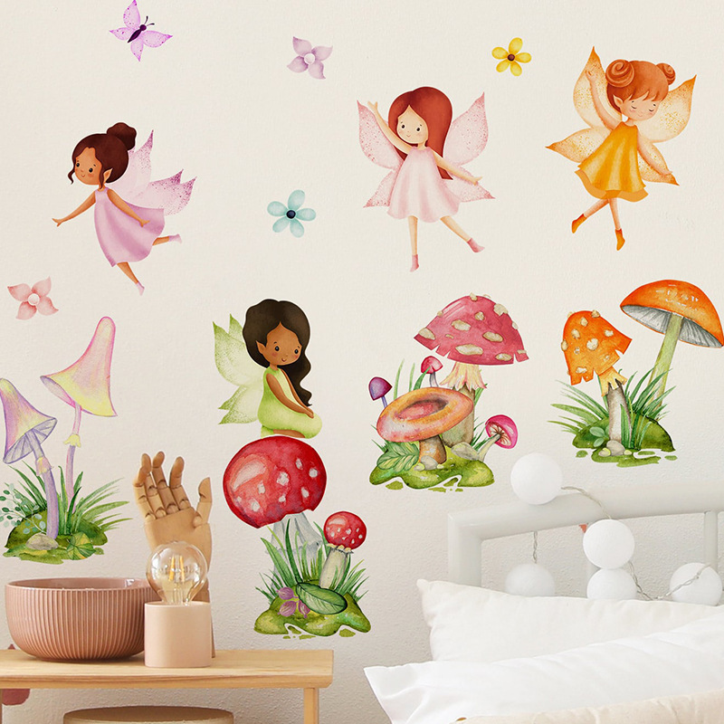 High Quality Fairy Princess Wall Stickers For Kids Waterproof PVC Die Cut Stickers For Home Decor