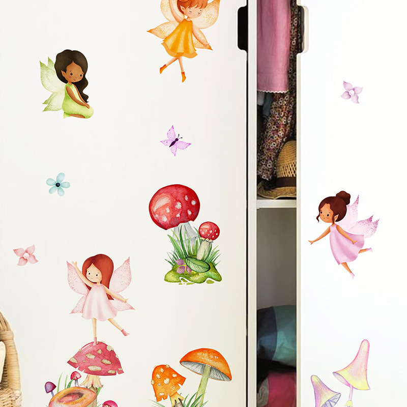 High Quality Fairy Princess Wall Stickers For Kids Waterproof PVC Die Cut Stickers For Home Decor