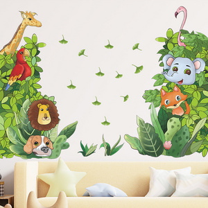 Creative jungle animals decorative wall stickers 3D water proof stickers home decoration for living room