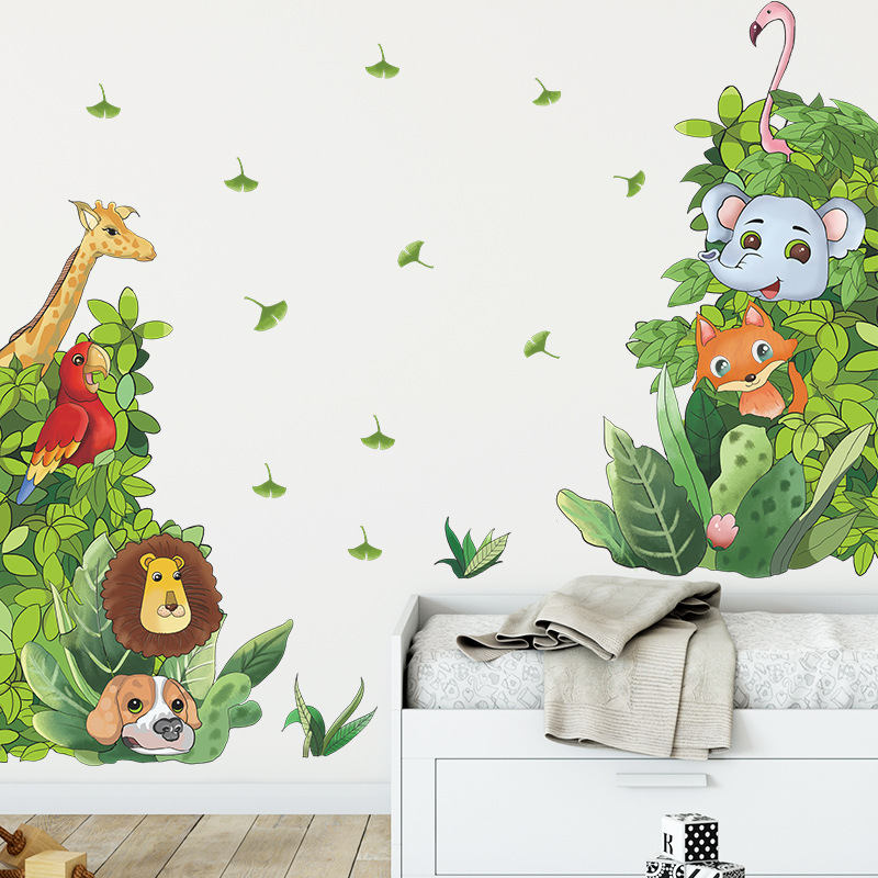 Creative jungle animals decorative wall stickers 3D water proof stickers home decoration for living room