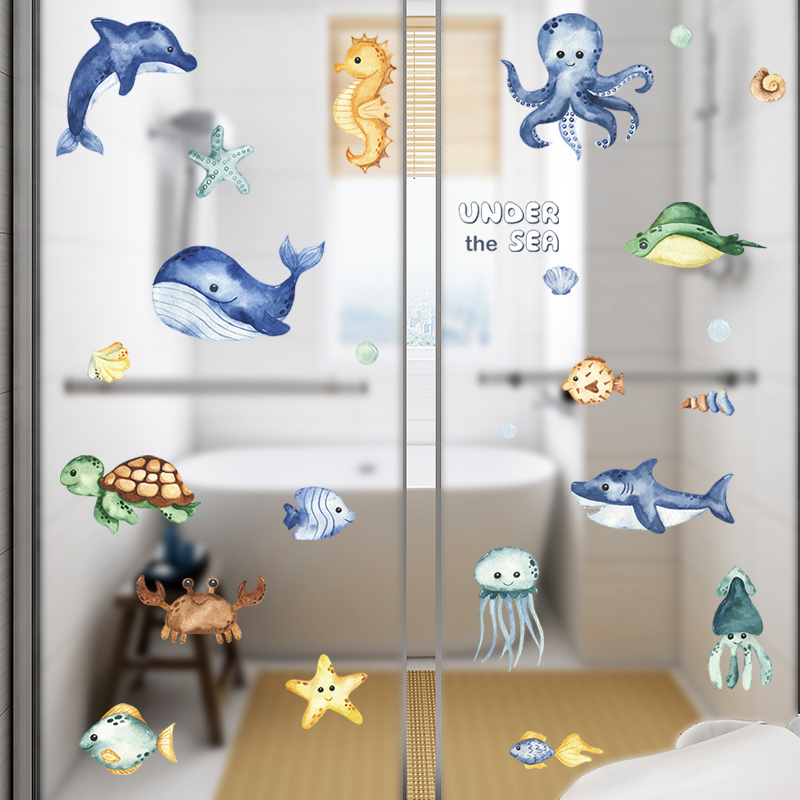 High quality underwater world wall stickers 3d home decoration for kids wall art stickers for home decor