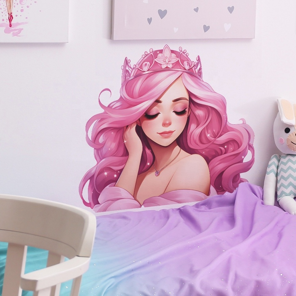 High quality cartoon princess wall art stickers water proof wall stickers for home decor girls room decoration