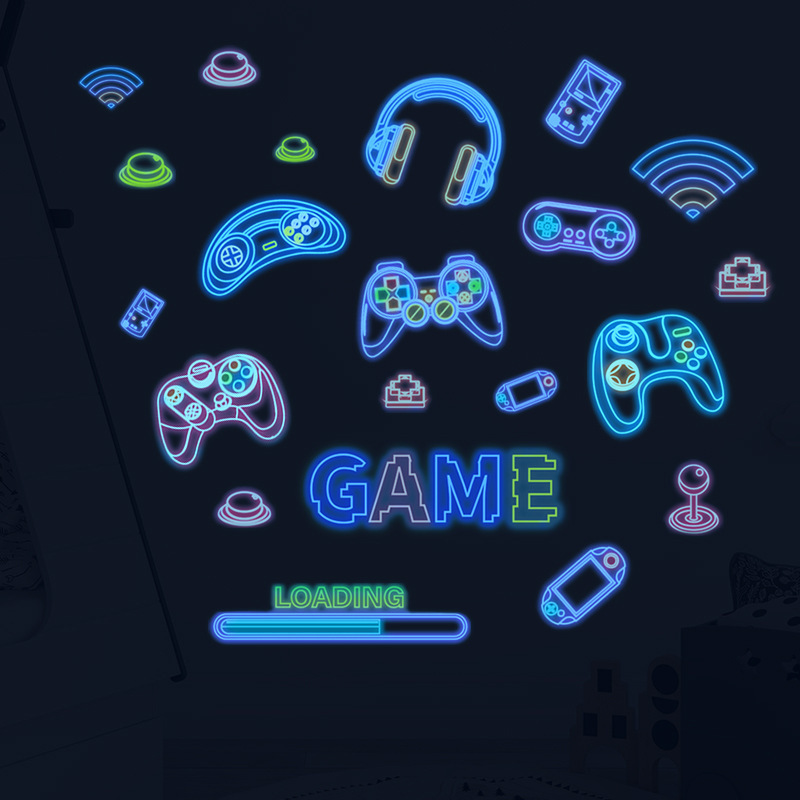 High quality gamer wall stickers for kids room glow in the dark stickers for home decor